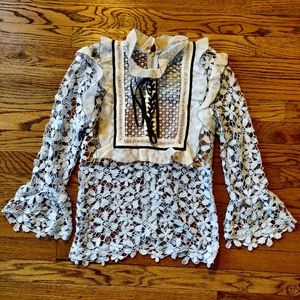 Self Portrait baby blue lace blouse!